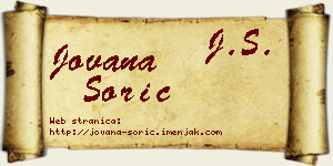 Jovana Šorić vizit kartica
